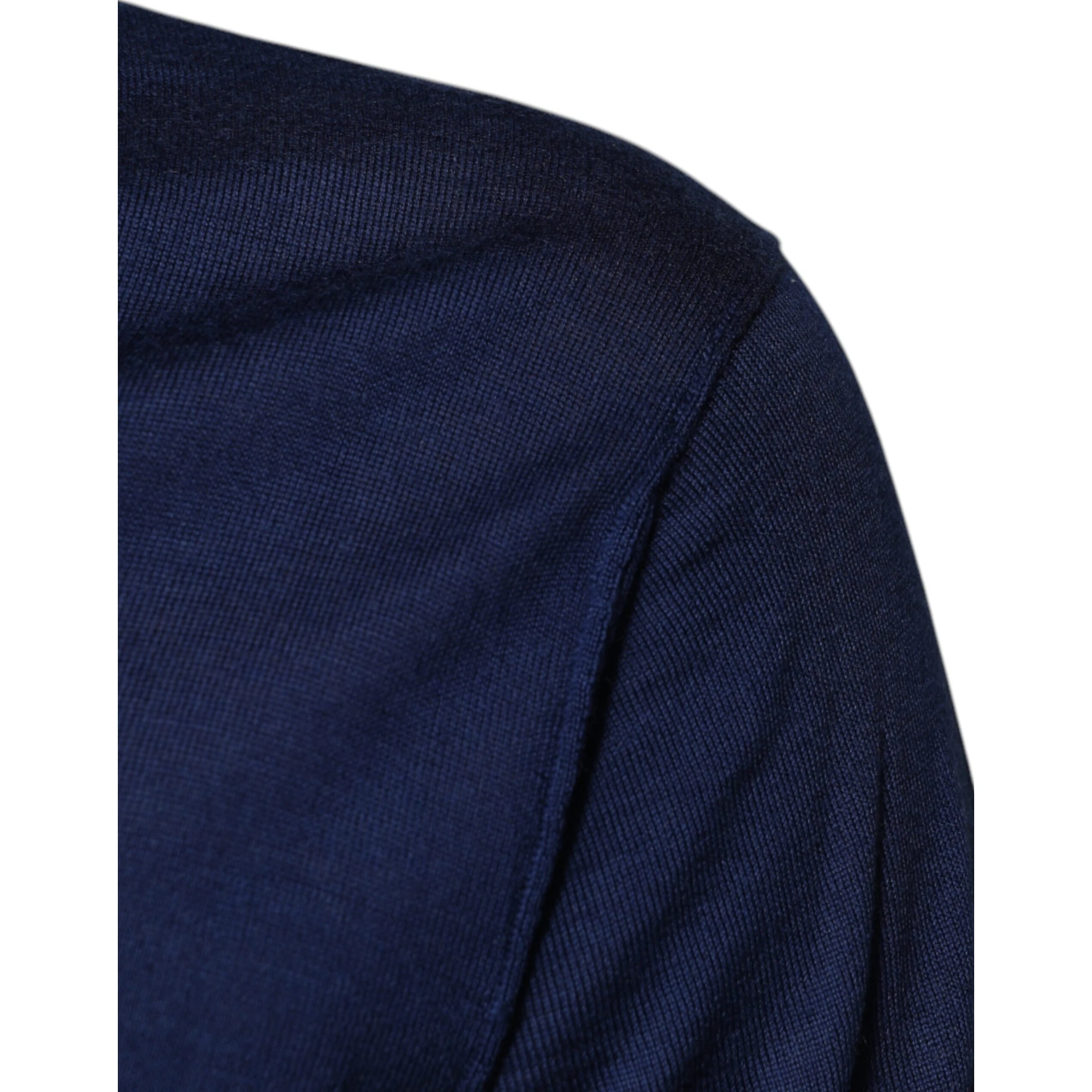 Navy Blue Cashmere V-neck Pullover Sweater