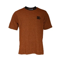 Brown DG Logo Polyester Crew Neck T-shirt
