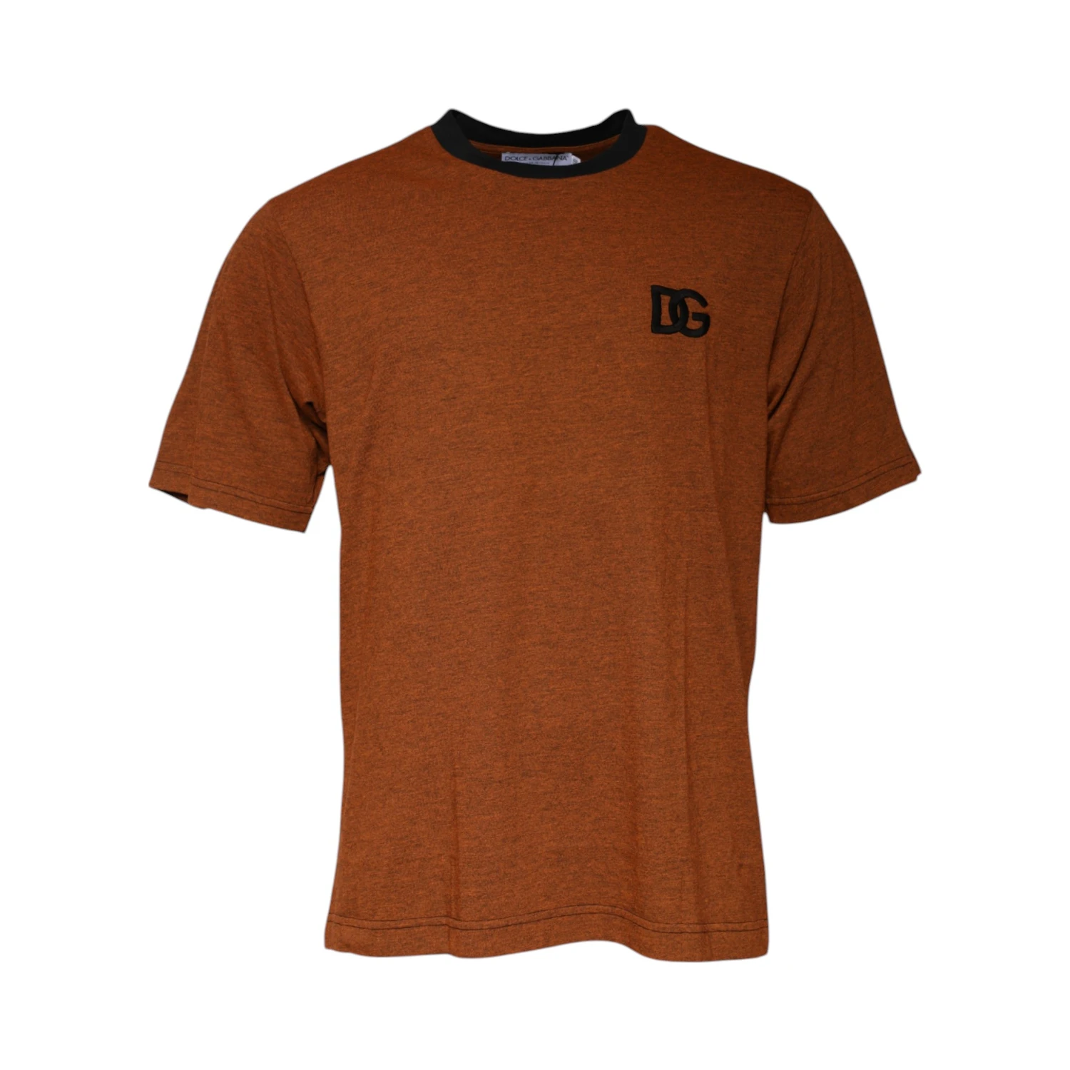 Brown DG Logo Polyester Crew Neck T-shirt