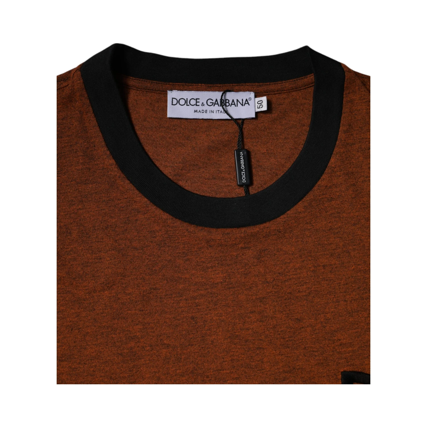 Brown DG Logo Polyester Crew Neck T-shirt