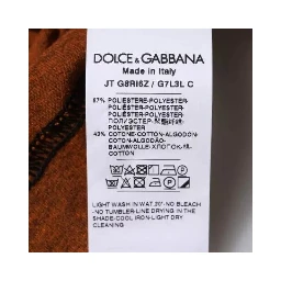 Brown DG Logo Polyester Crew Neck T-shirt