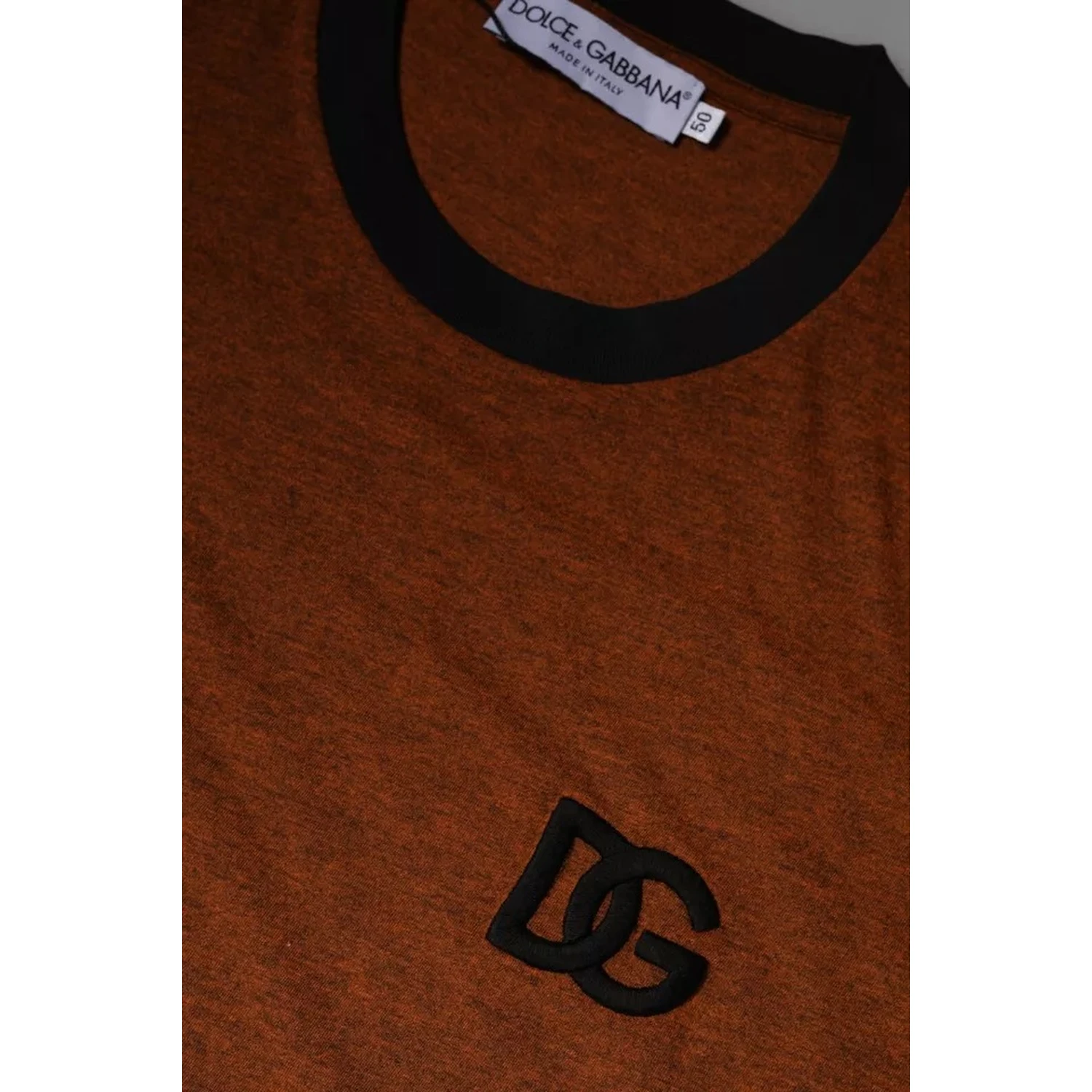 Brown DG Logo Polyester Crew Neck T-shirt