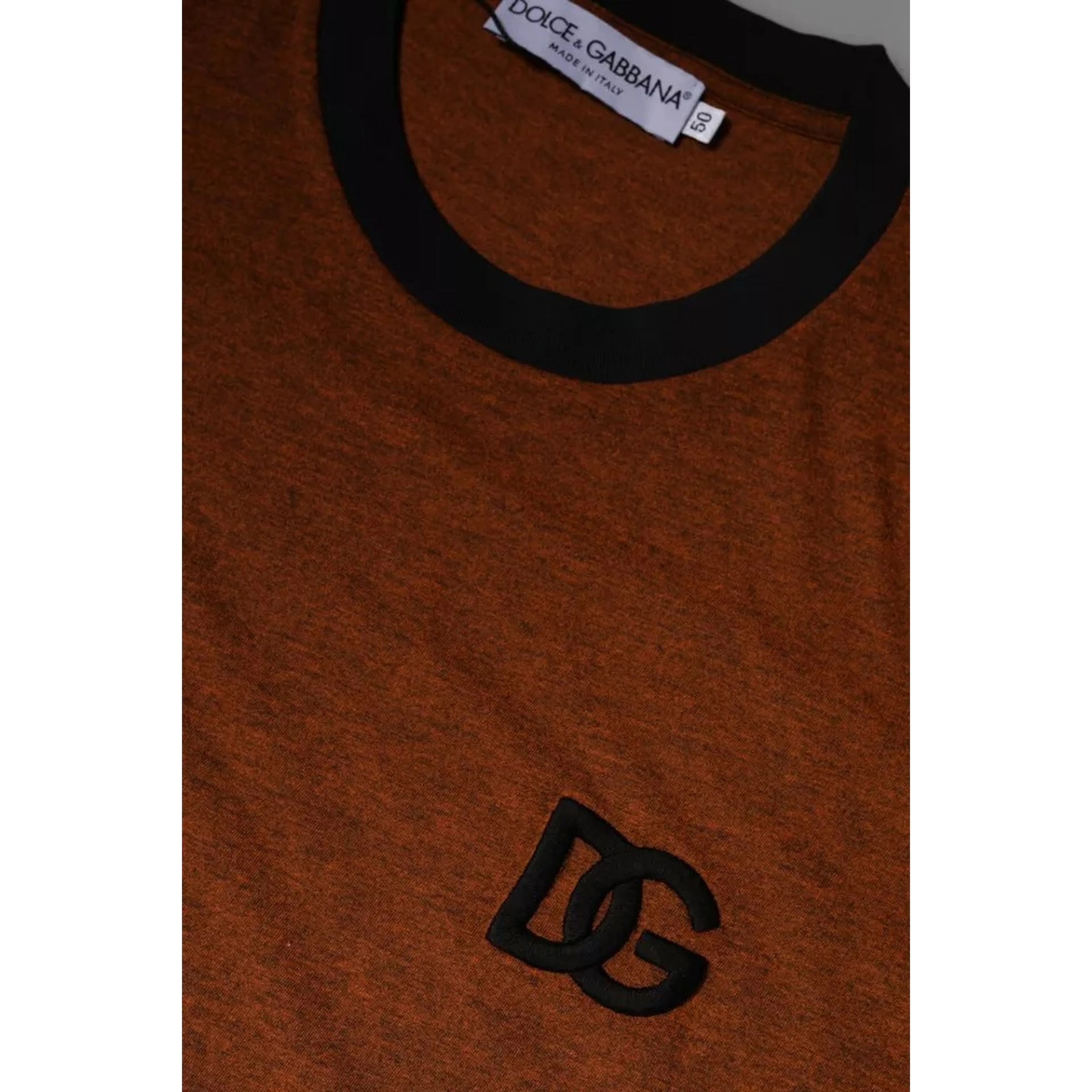Brown DG Logo Polyester Crew Neck T-shirt