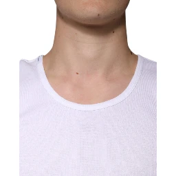 White Cotton Sleeveless Round Neck Tank T-shirt