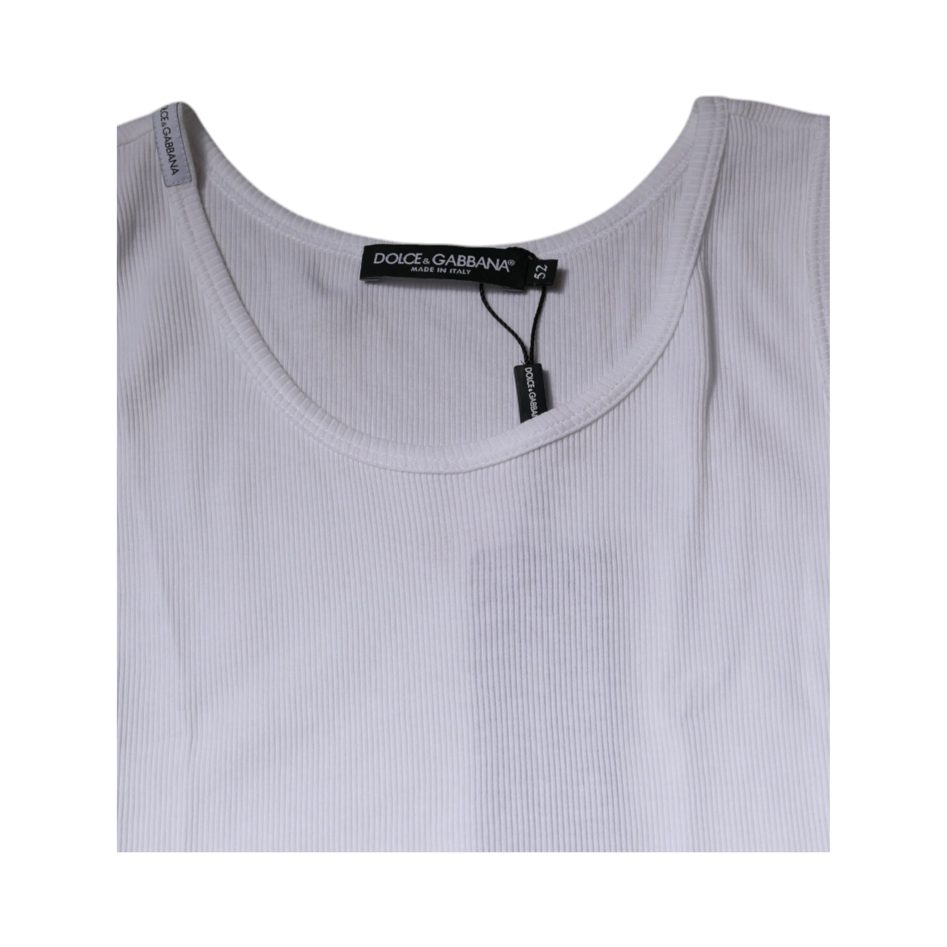 White Cotton Sleeveless Round Neck Tank T-shirt