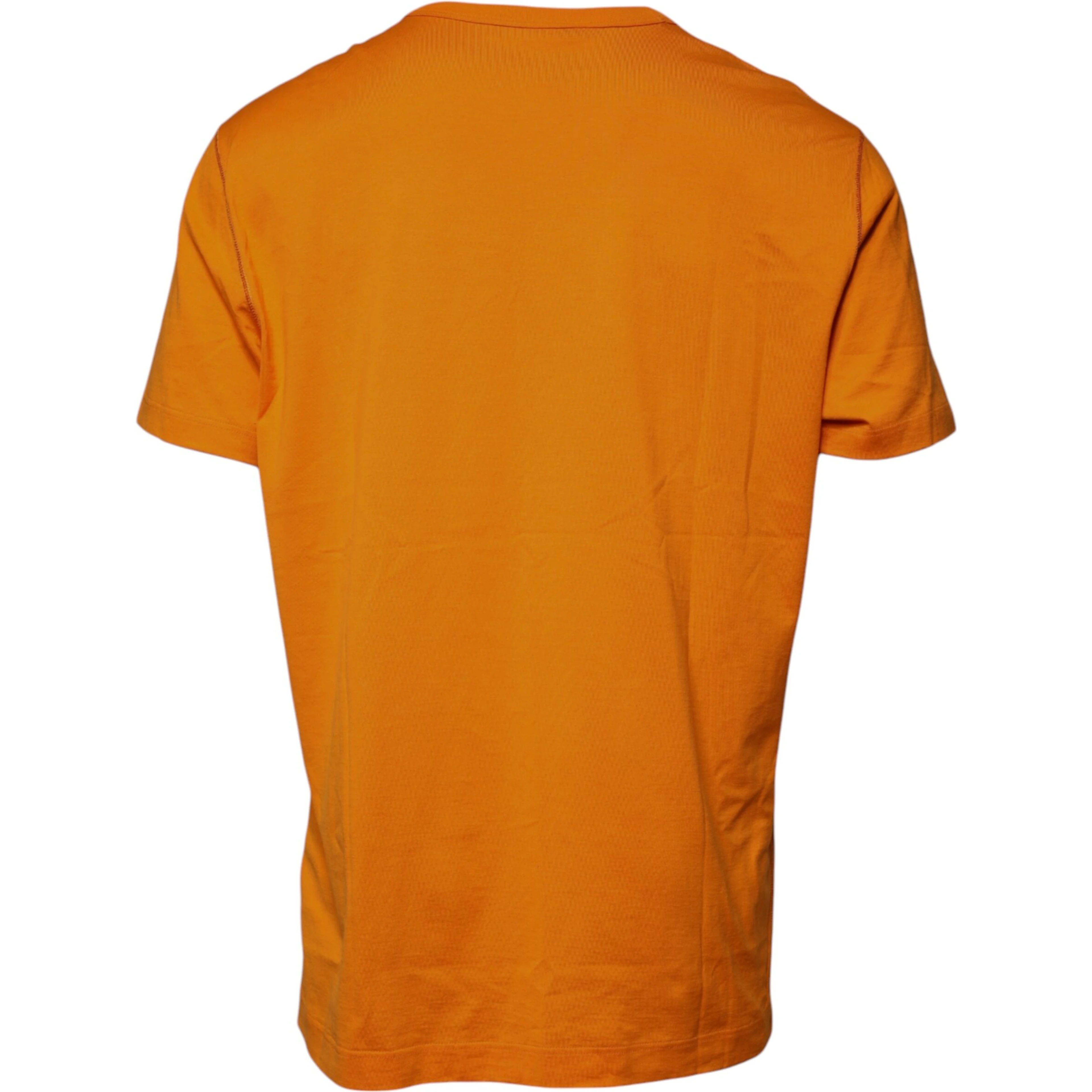 Orange Logo Cotton Crew Neck T-shirt
