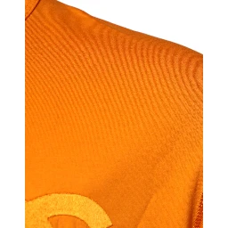 Orange Logo Cotton Crew Neck T-shirt