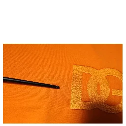 Orange Logo Cotton Crew Neck T-shirt