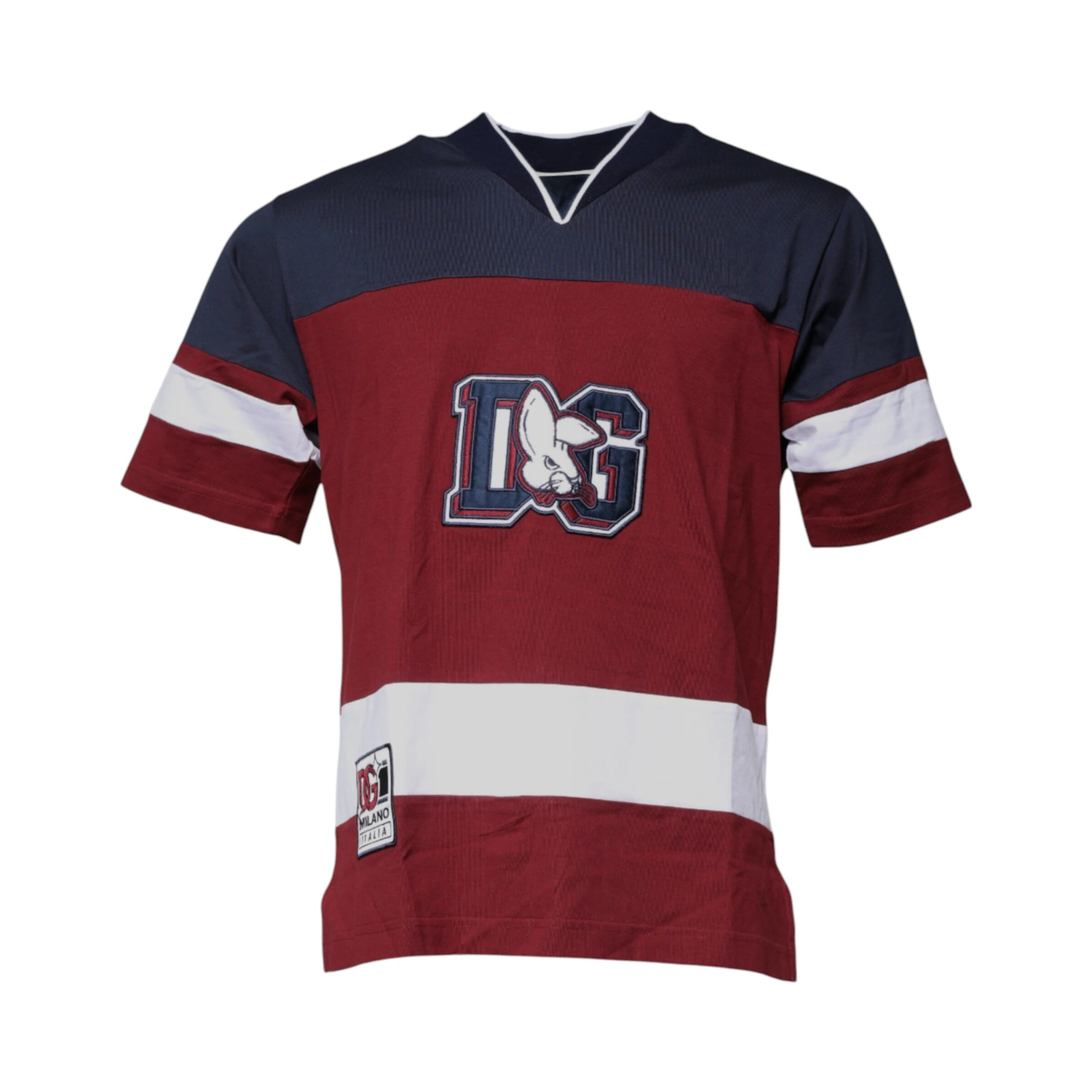 Multicolor Cotton Vneck Short Sleeve T-shirt
