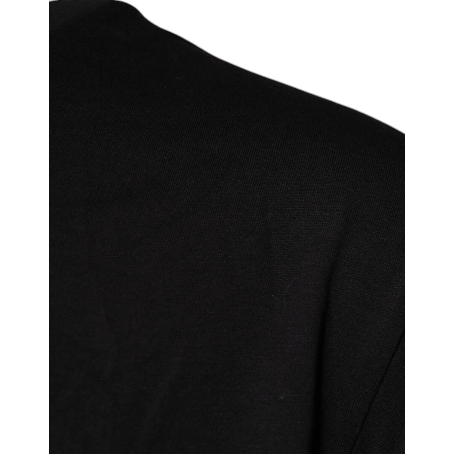 Black Logo Print Cotton Crew Neck T-shirt