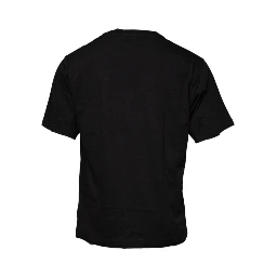 Black Logo Print Cotton Crew Neck T-shirt