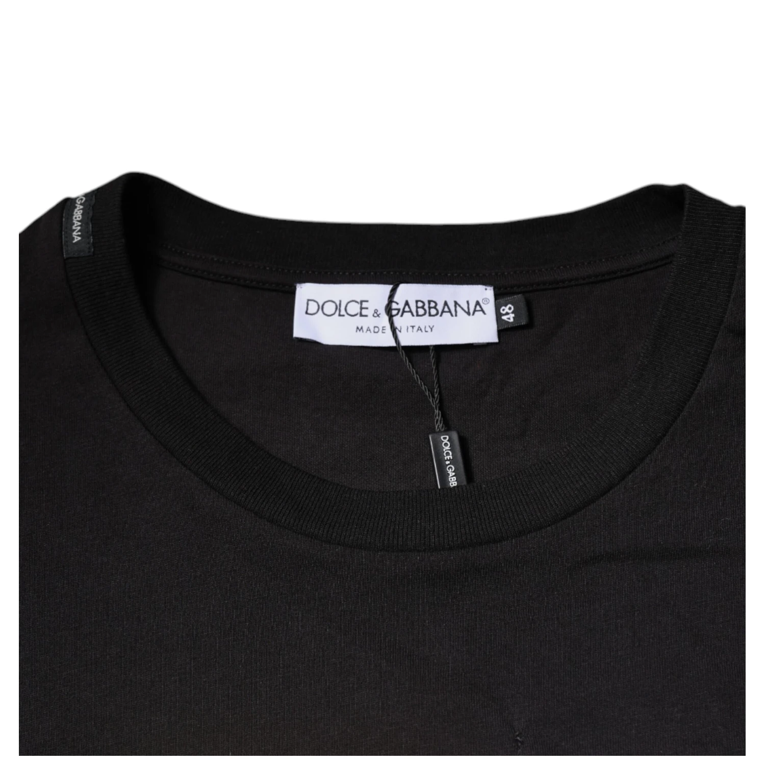 Black Logo Print Cotton Crew Neck T-shirt