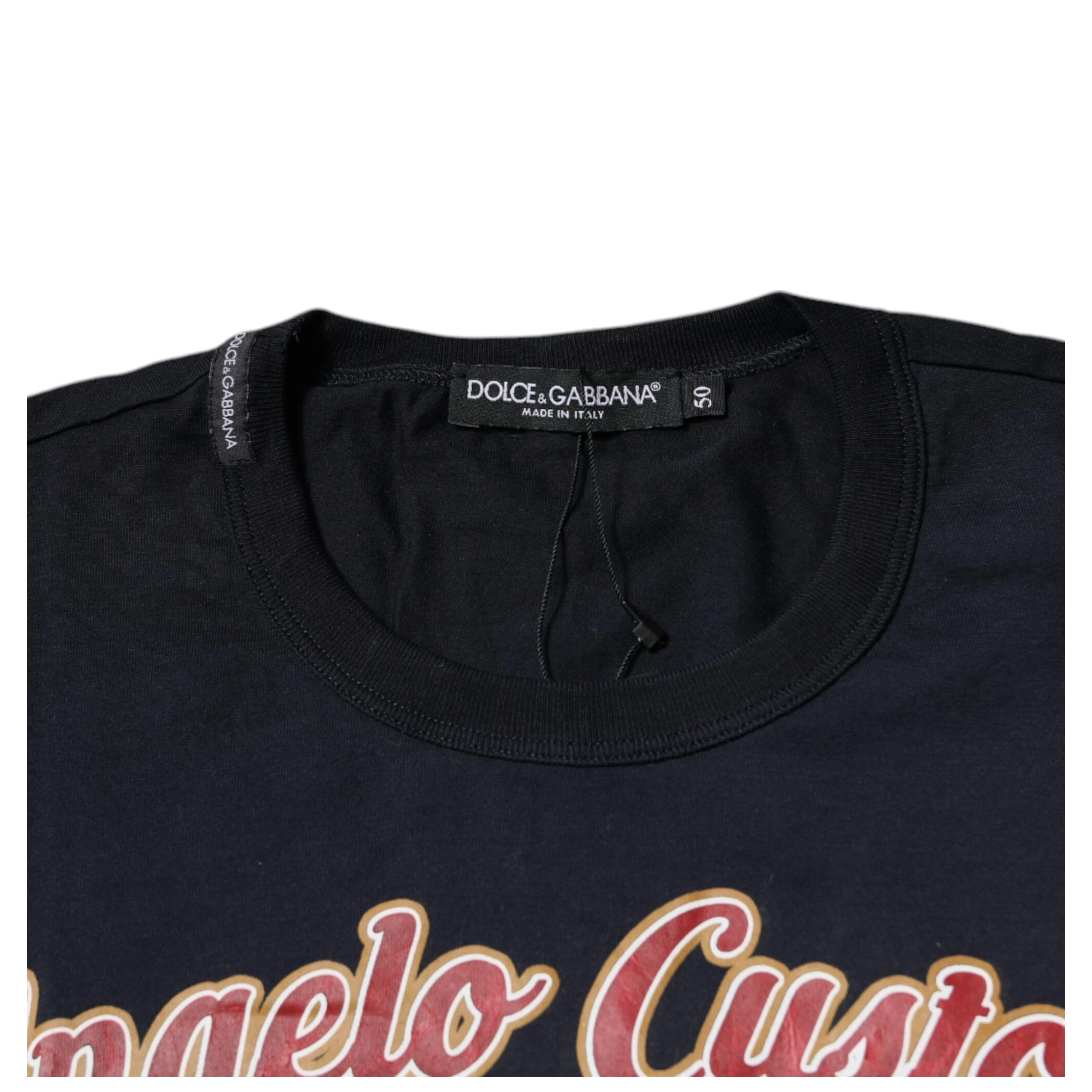 Blue Cotton Angel Print Short Sleeves T-shirt