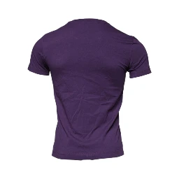 Violet Cotton Crew Neck Short Sleeve T-shirt