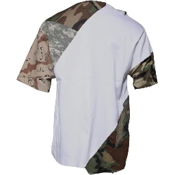 White Camouflage Cotton Crew Neck T-shirt