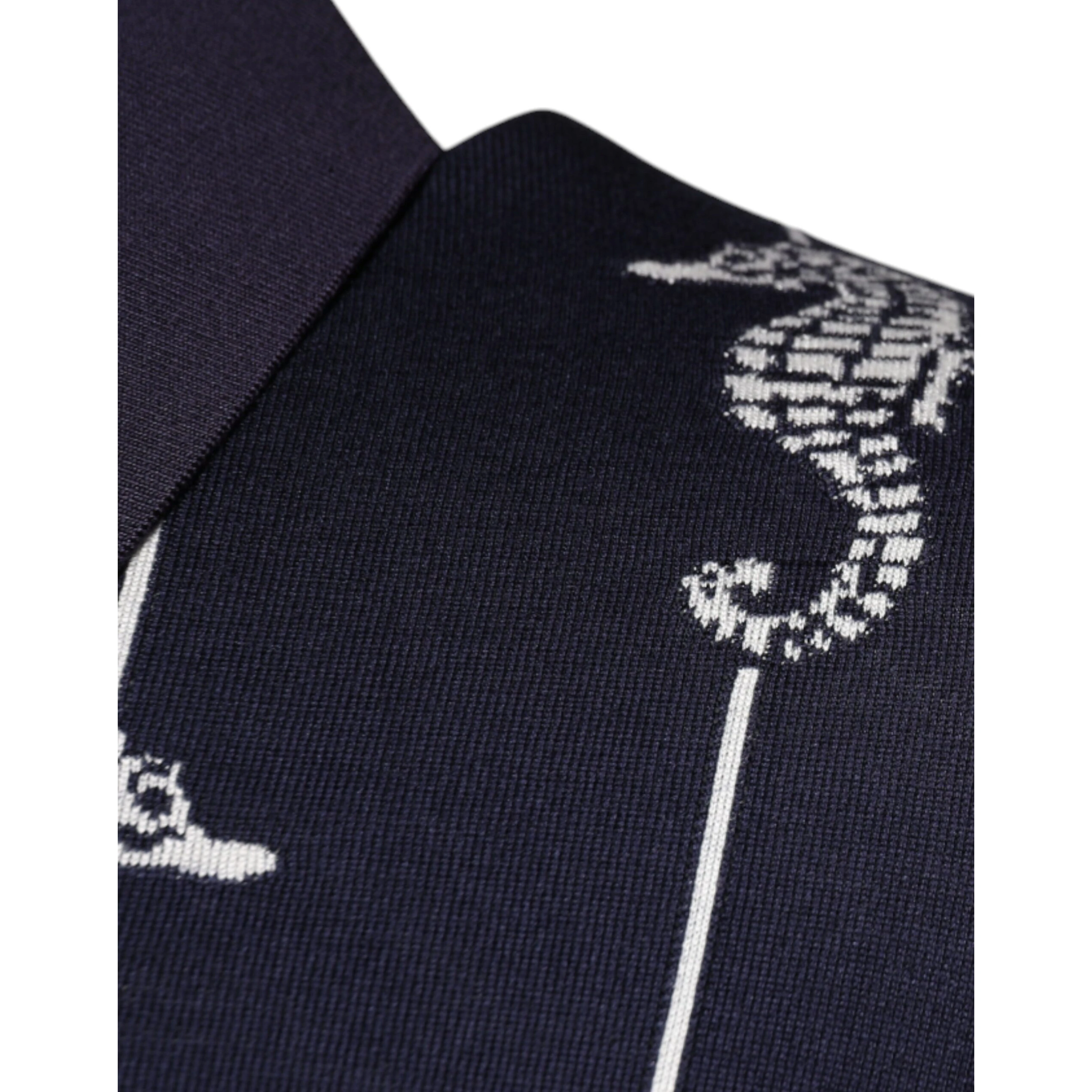 Dark Blue Sea Horse Collared Polo T-shirt