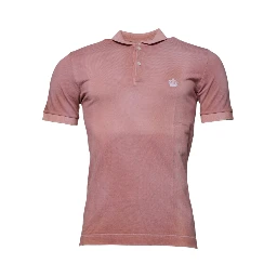 Pink Crown Collared Short Sleeve Polo T-shirt