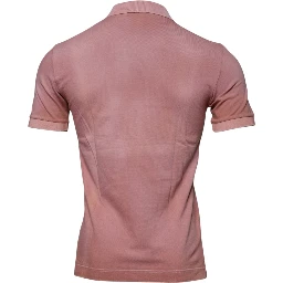 Pink Crown Collared Short Sleeve Polo T-shirt