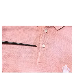 Pink Crown Collared Short Sleeve Polo T-shirt