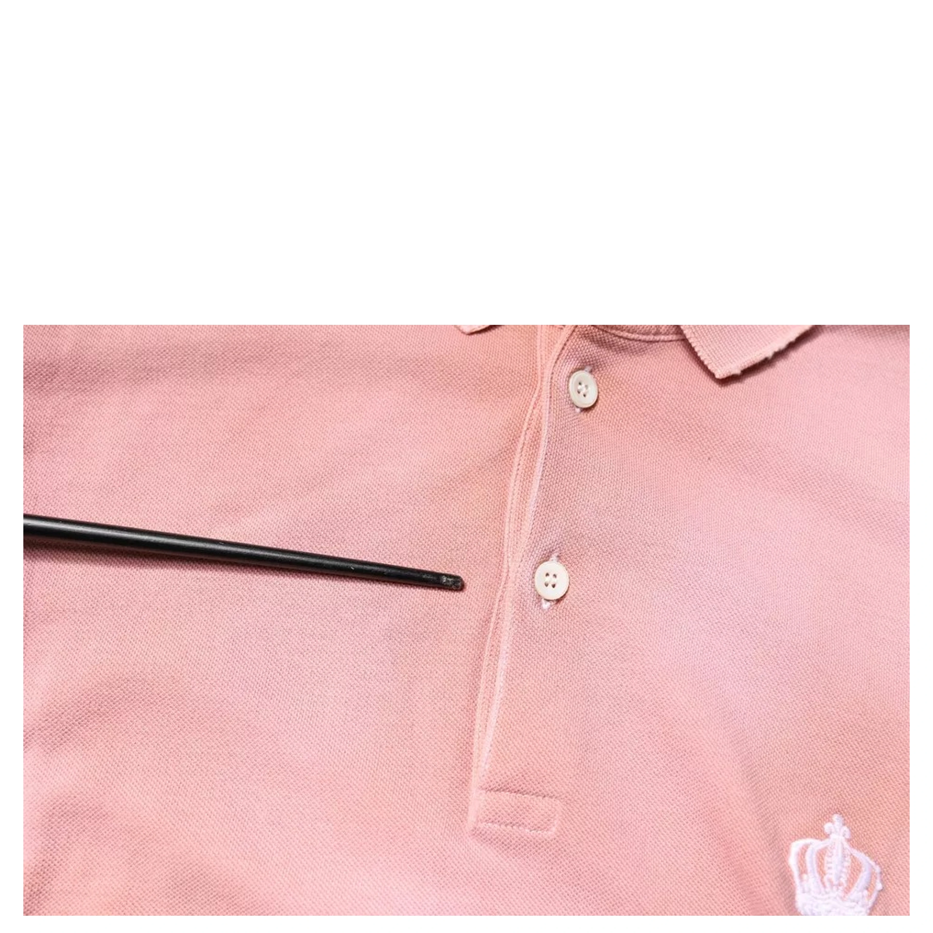 Pink Crown Collared Short Sleeve Polo T-shirt