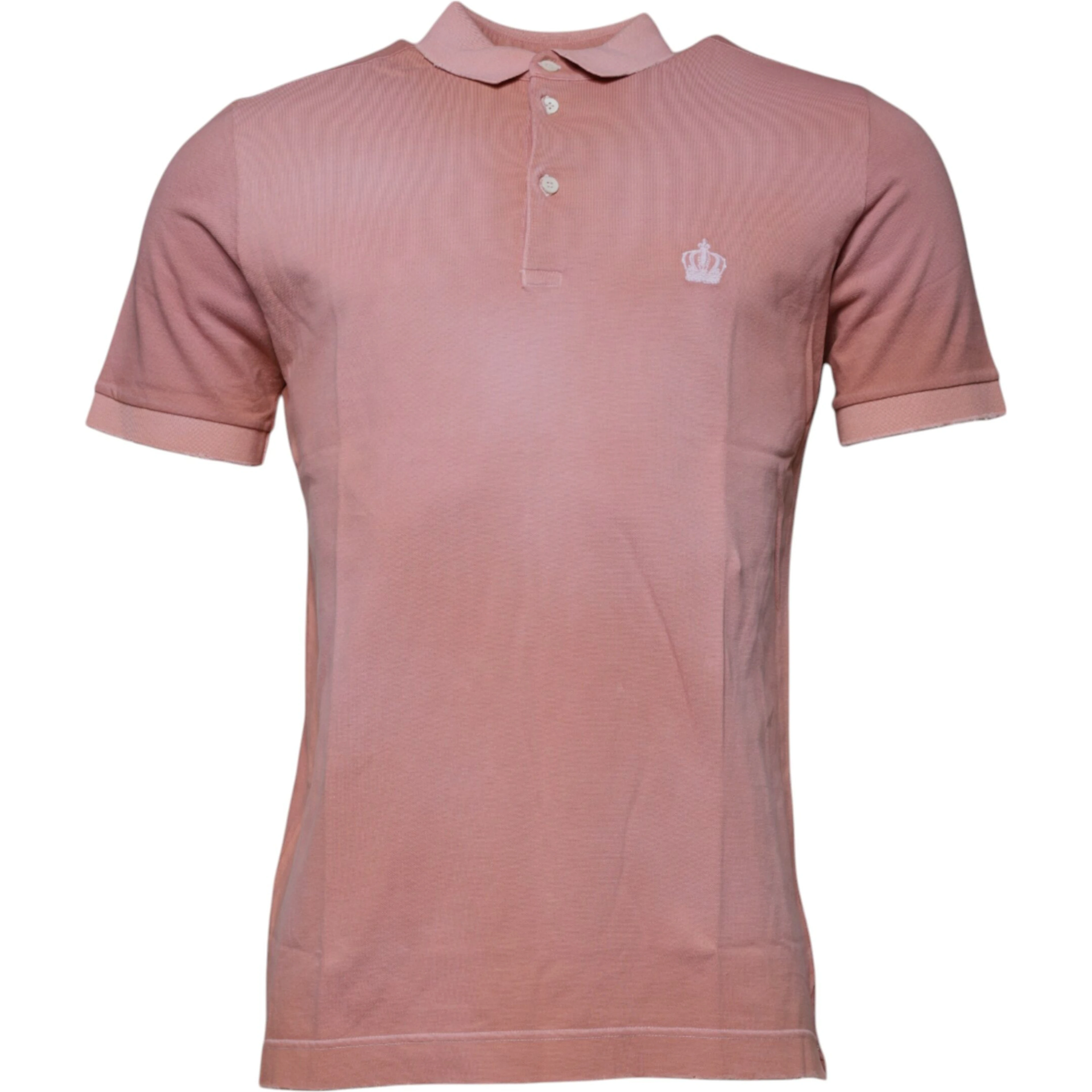 Pink Crown Collared Short Sleeve Polo T-shirt