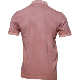 Pink Crown Collared Short Sleeve Polo T-shirt