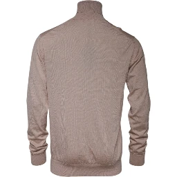 Beige Cashmere Turtleneck Pullover Sweater