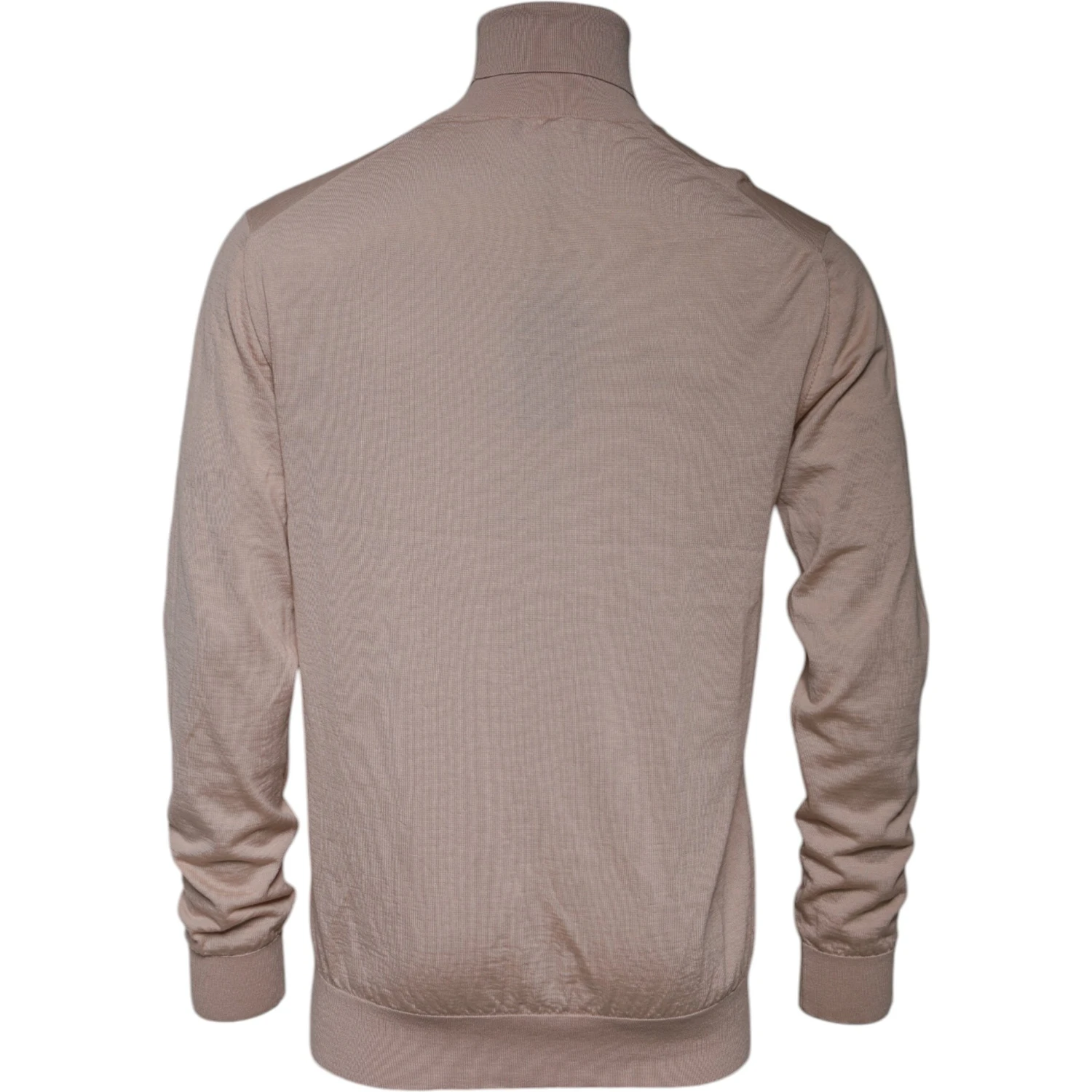 Beige Cashmere Turtleneck Pullover Sweater