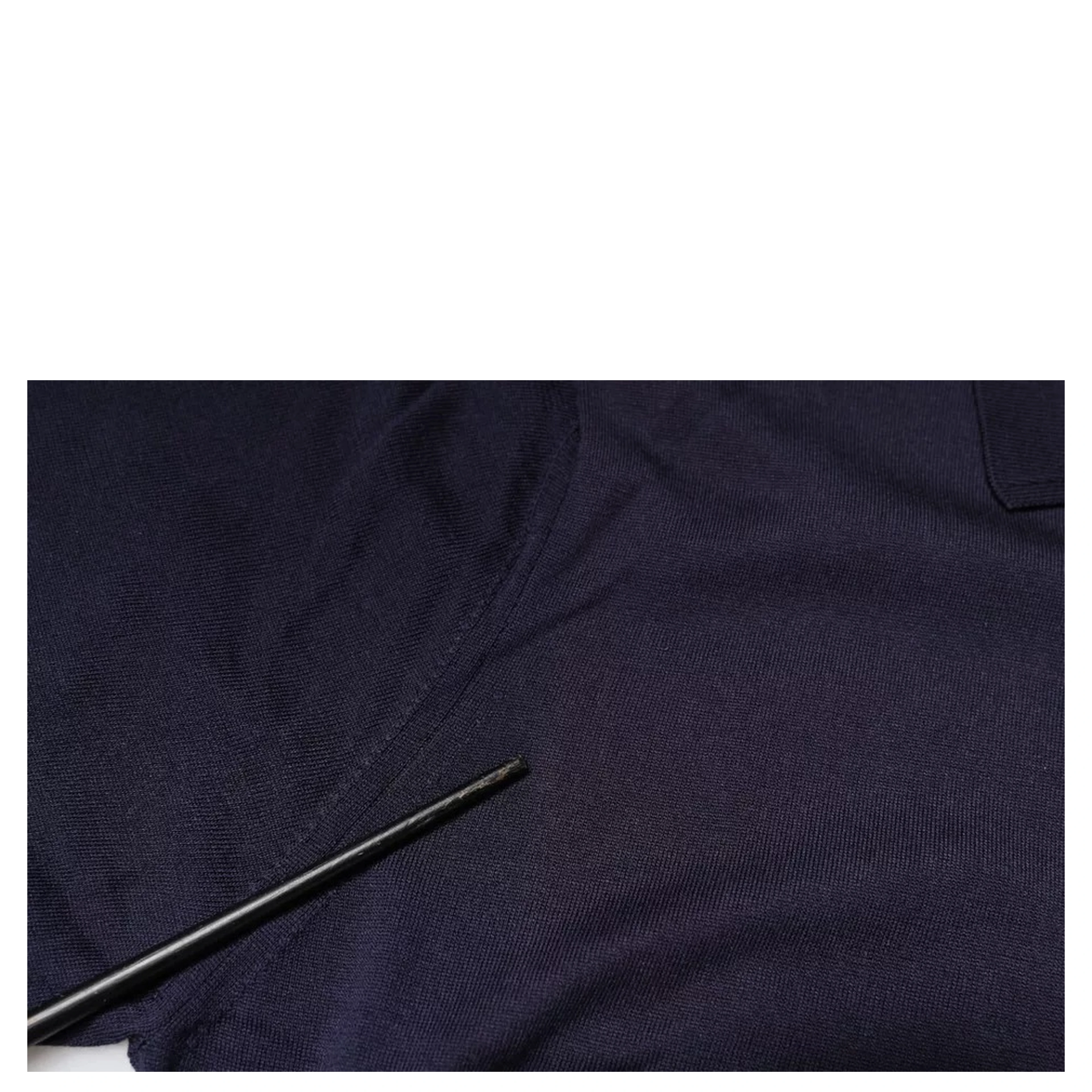 Blue Silk Collared Short Sleeves Polo T-shirt