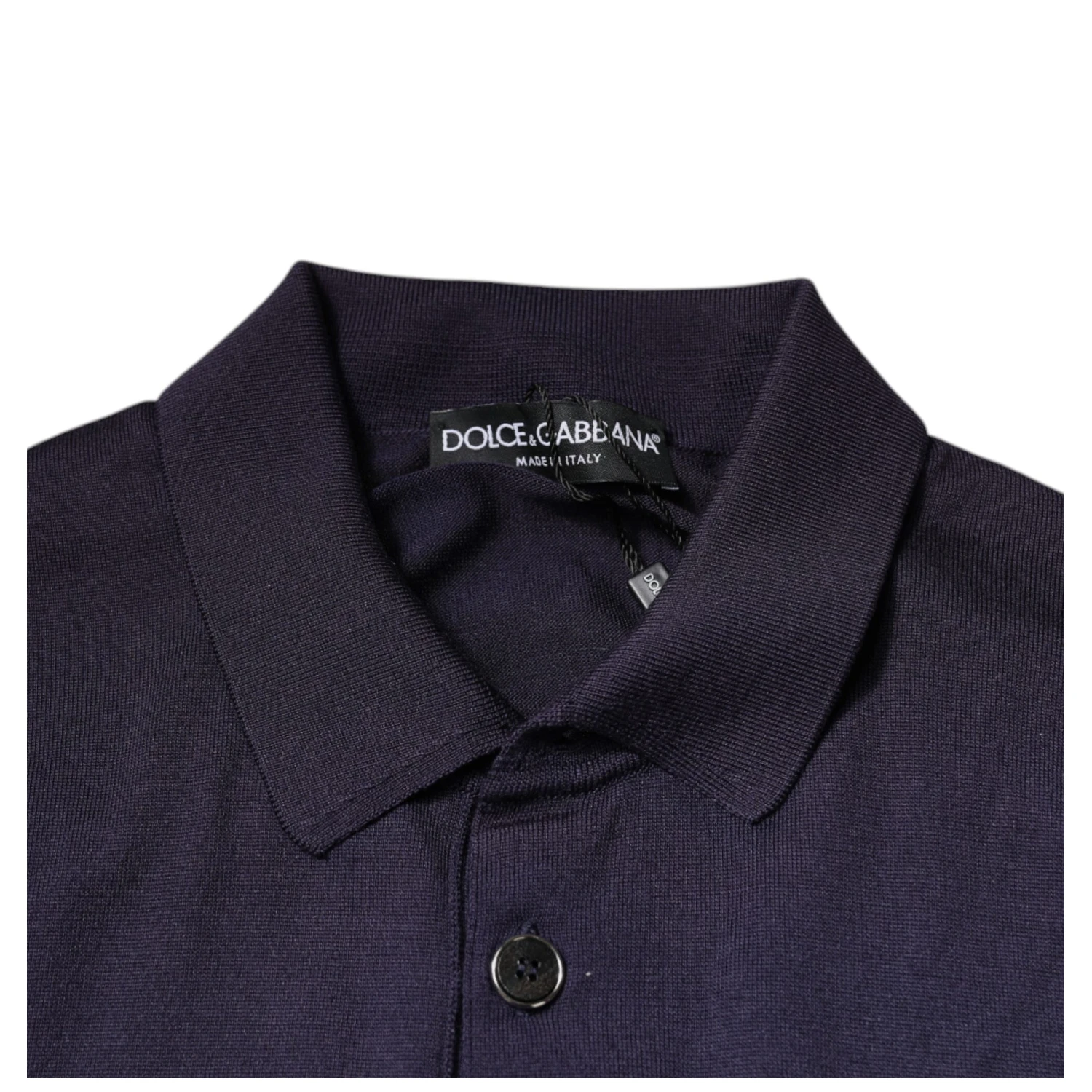 Blue Silk Collared Short Sleeves Polo T-shirt