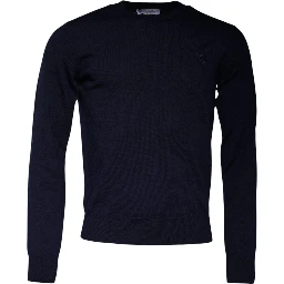 Blue DG Logo Wool Crew Neck Pullover Sweater