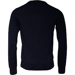 Blue DG Logo Wool Crew Neck Pullover Sweater