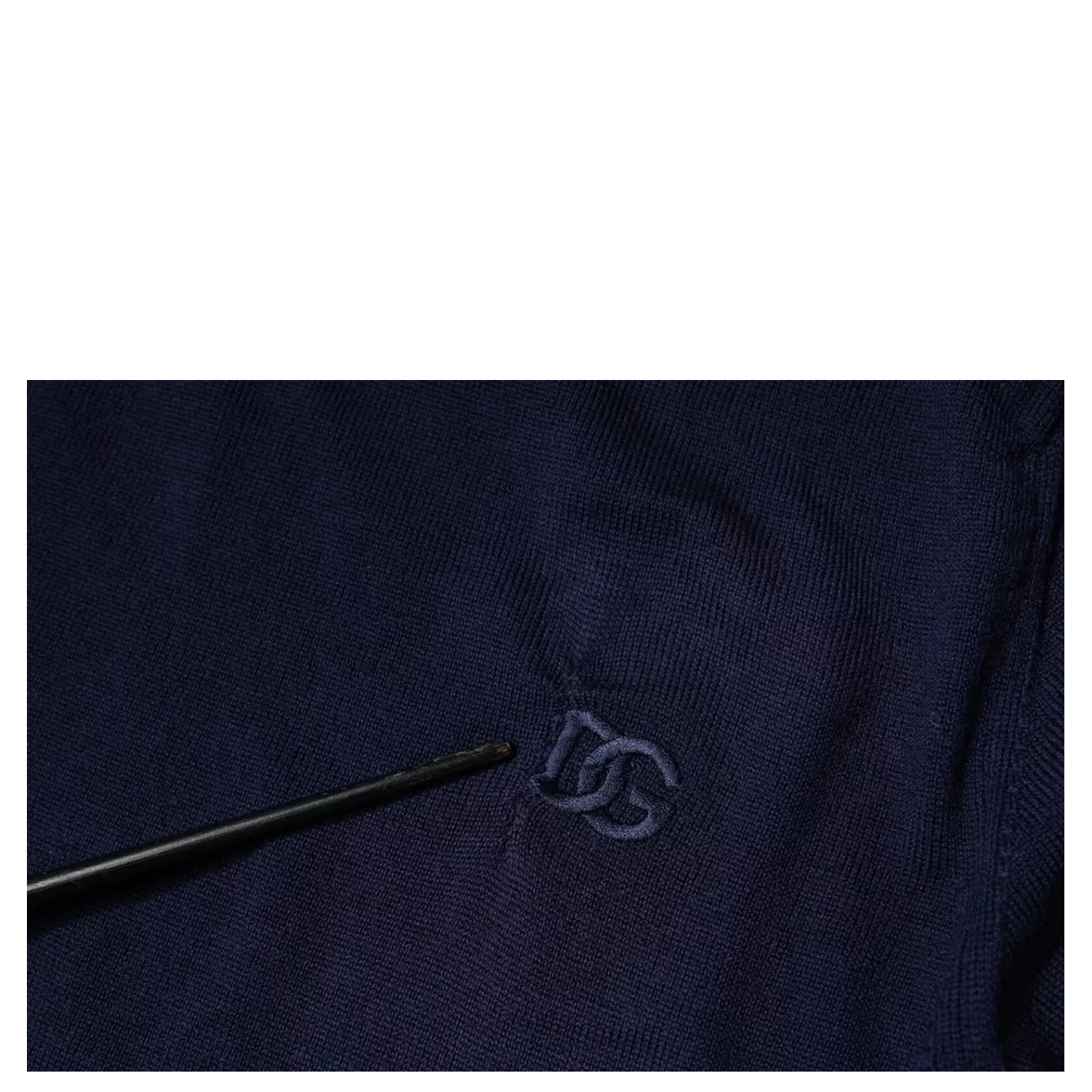 Blue DG Logo Wool Crew Neck Pullover Sweater