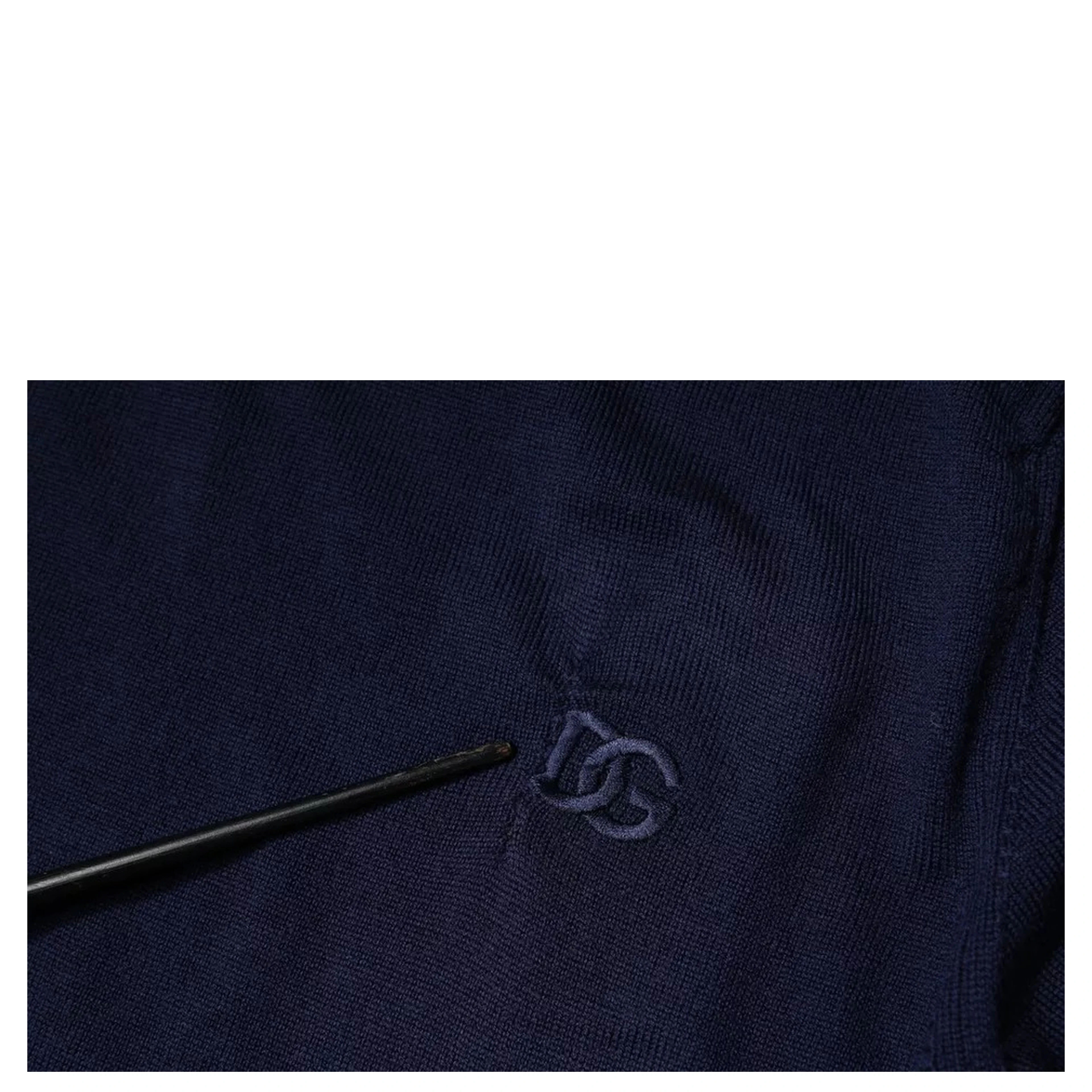 Blue DG Logo Wool Crew Neck Pullover Sweater