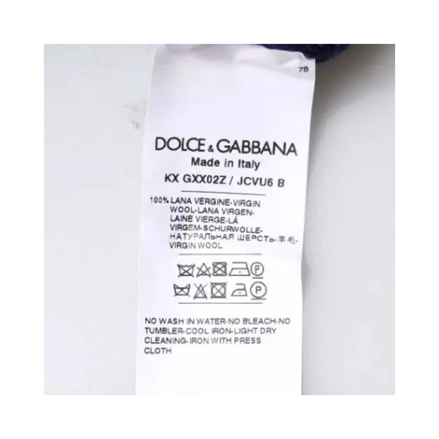 Blue DG Logo Wool Crew Neck Pullover Sweater