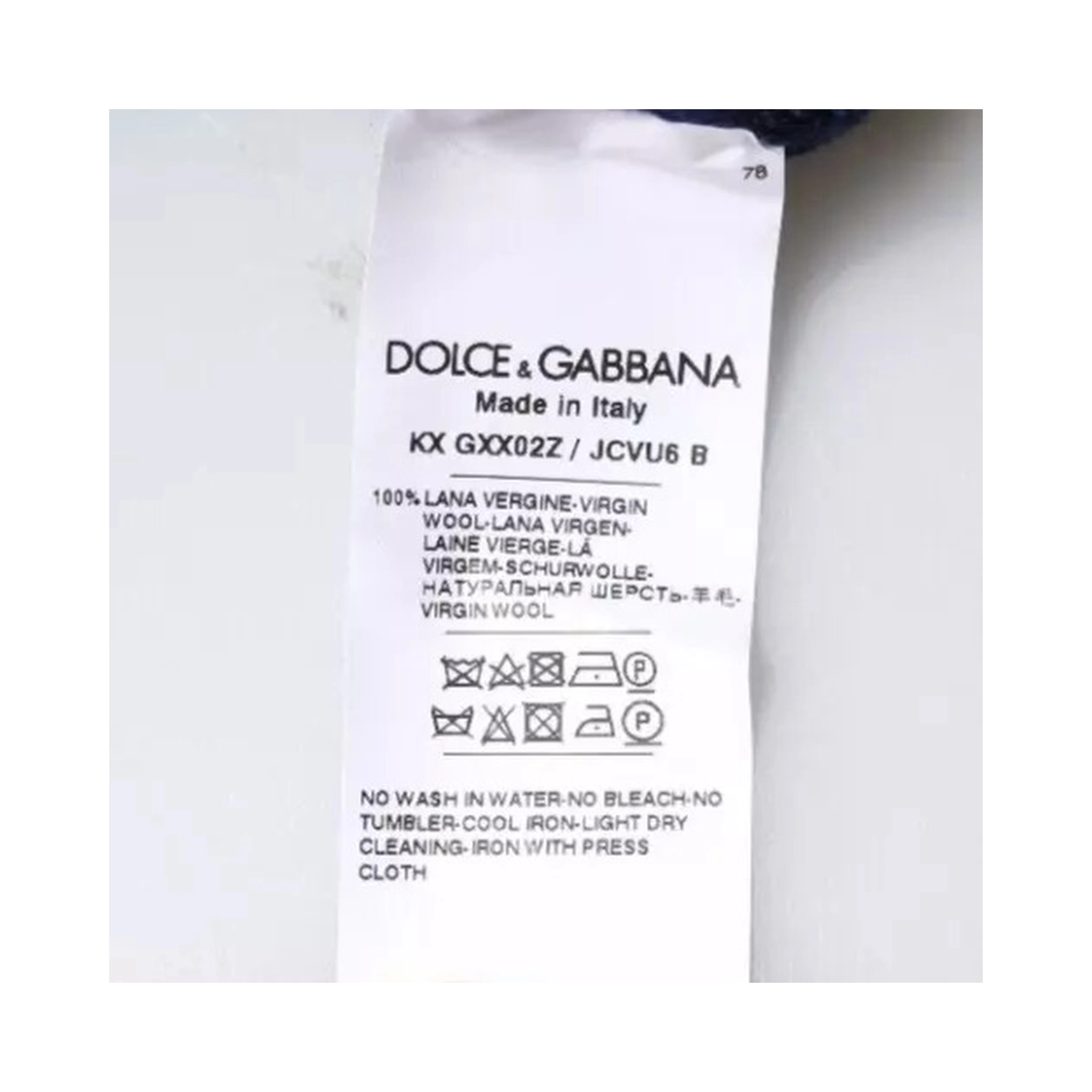 Blue DG Logo Wool Crew Neck Pullover Sweater