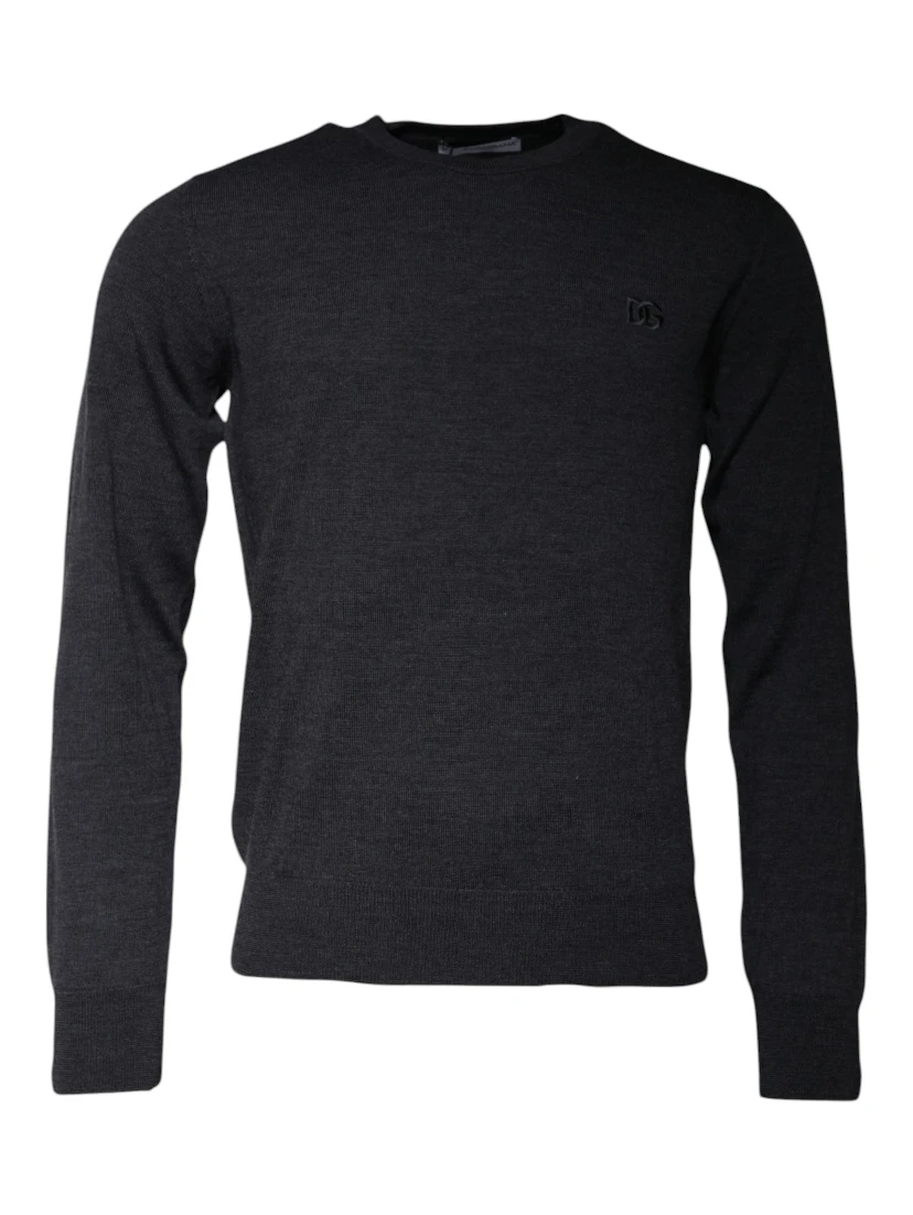 Dark Gray DG Logo Crew Neck Pullover Sweater