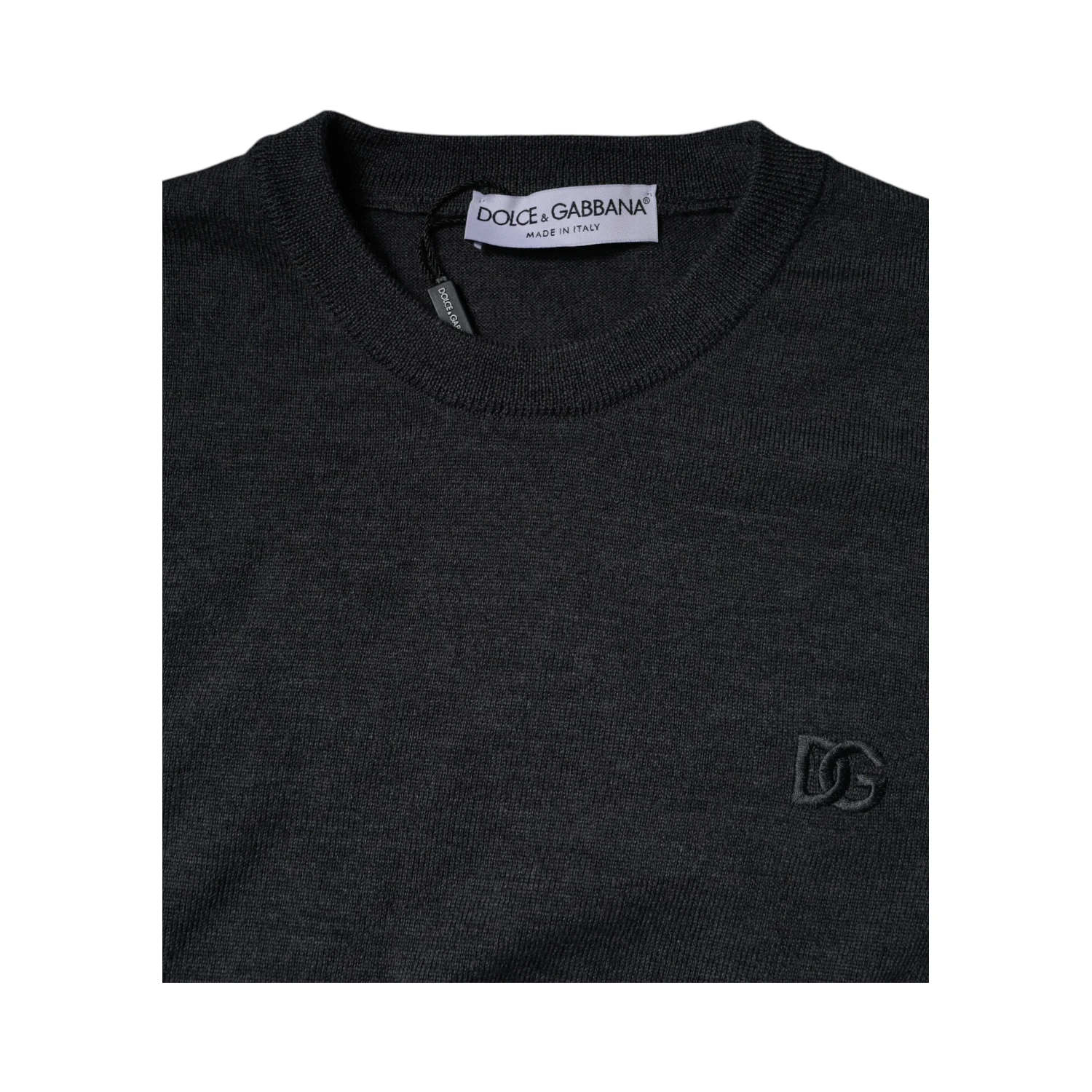 Dark Gray DG Logo Crew Neck Pullover Sweater