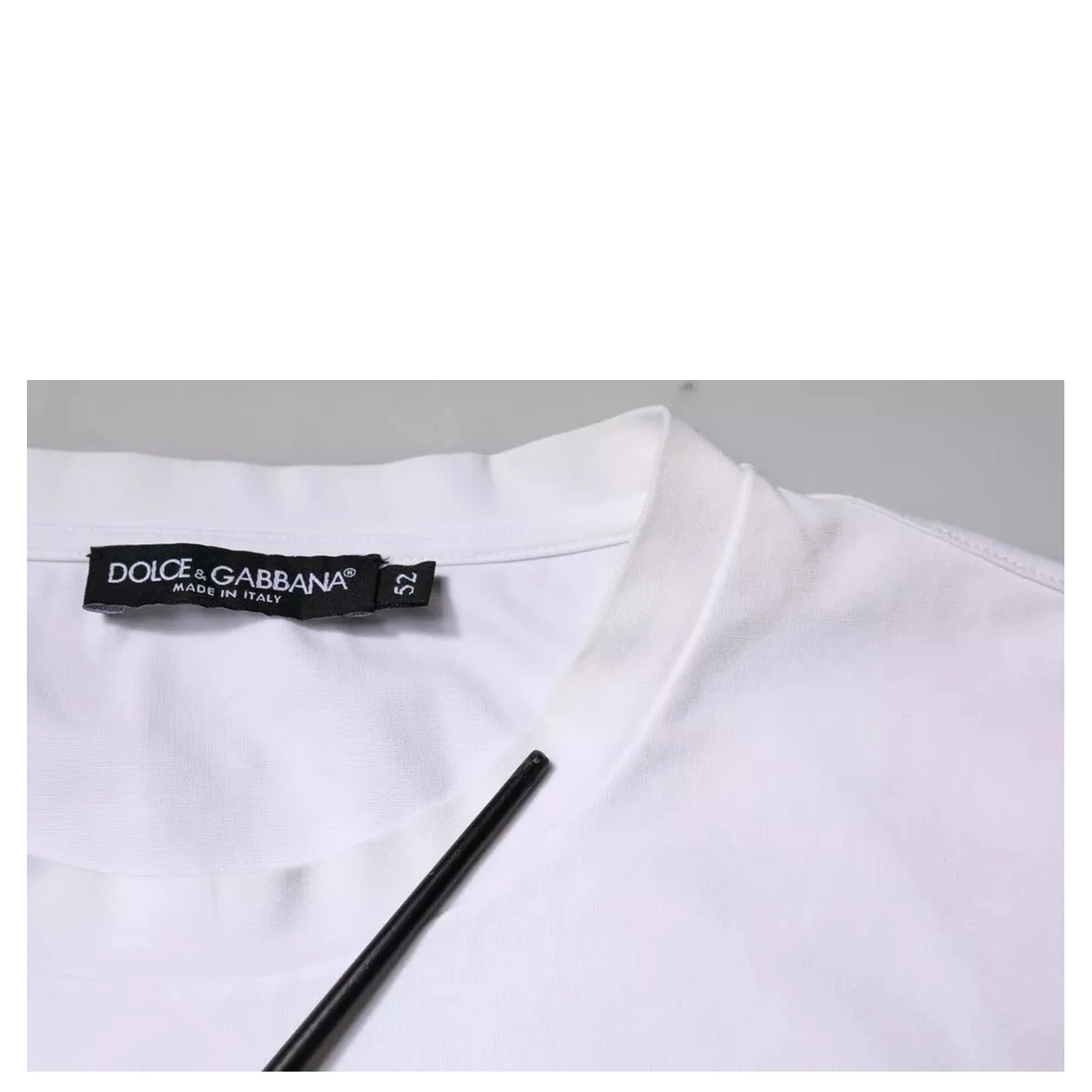 White Logo Embellished Crew Neck T-shirt