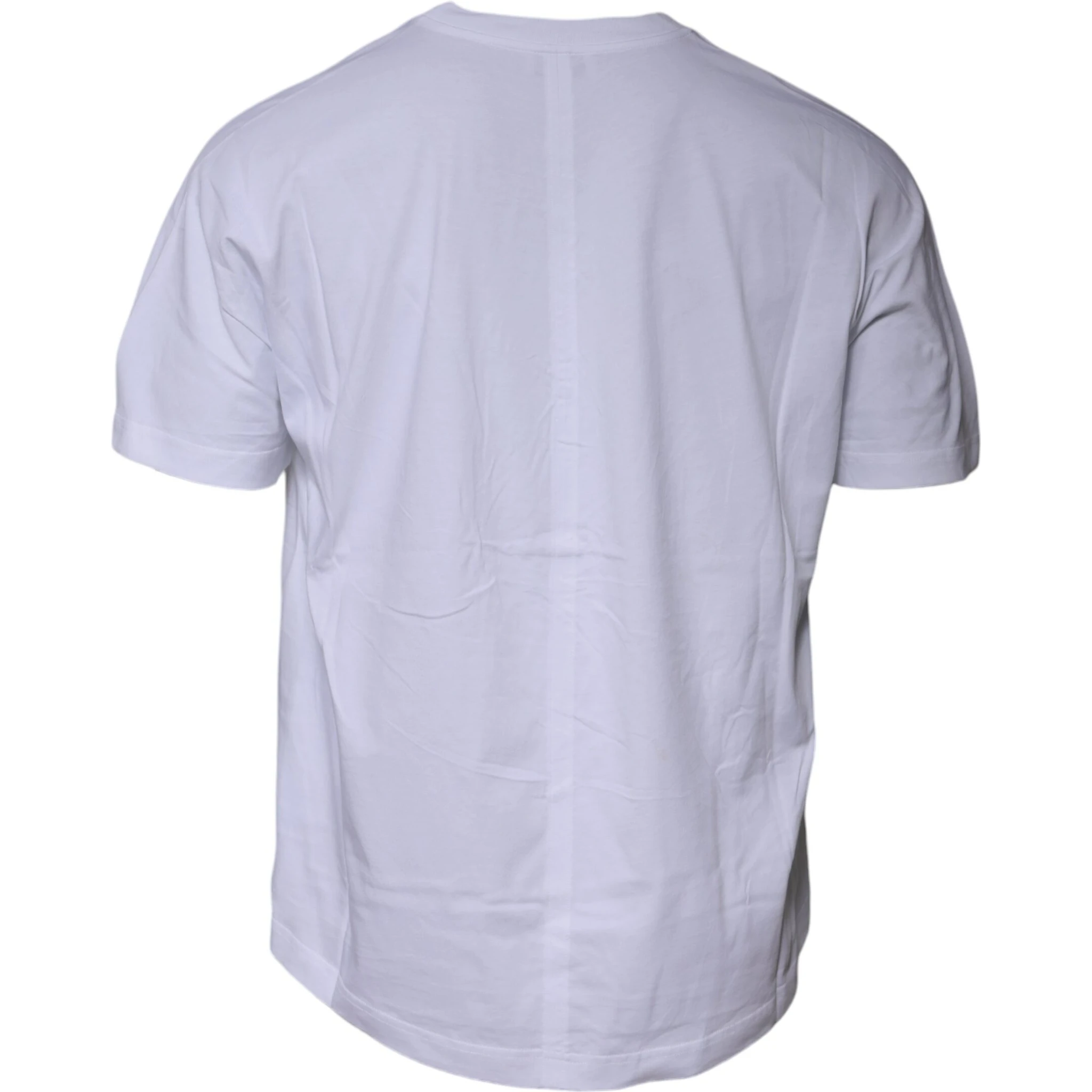 White Logo Cotton Crew Neck Short Sleeves T-shirt