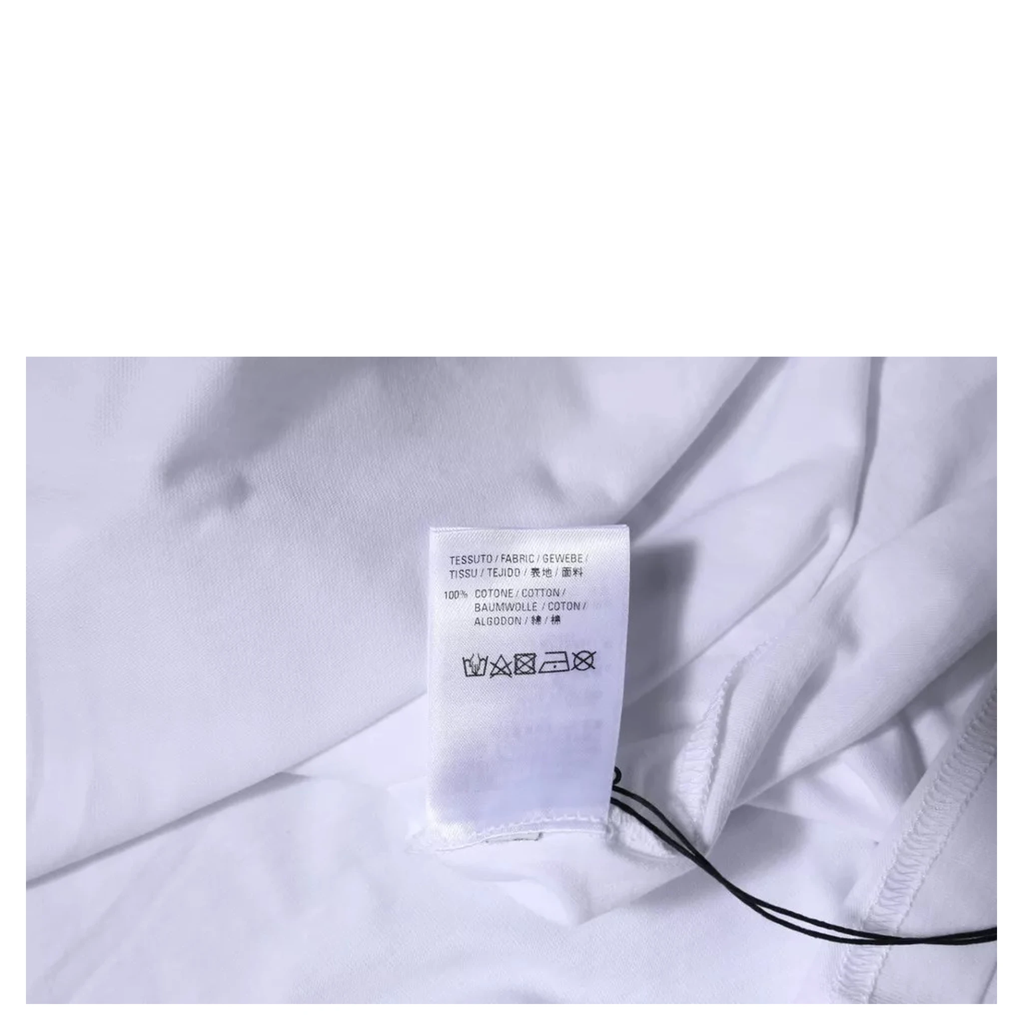 White Logo Cotton Crew Neck Short Sleeves T-shirt