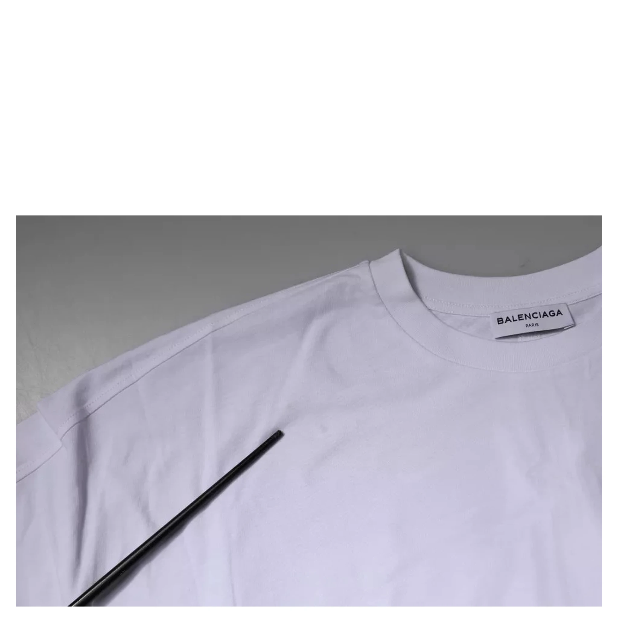 White Logo Cotton Crew Neck Short Sleeves T-shirt