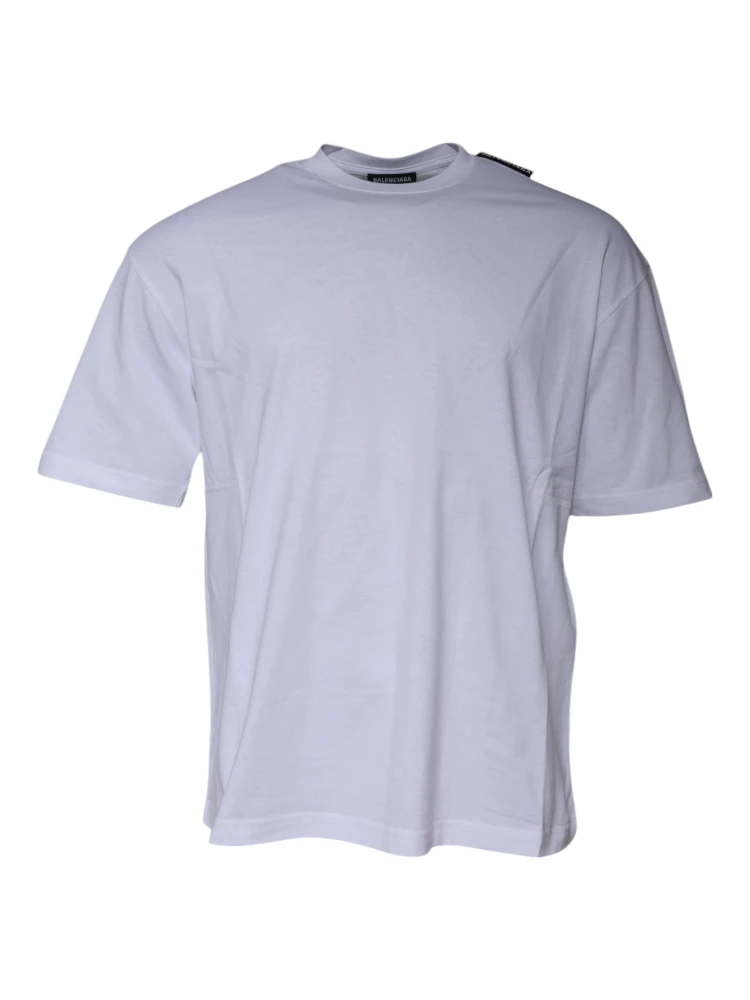 White Logo Cotton Jersey Crew Neck Short Sleeves T-shirt
