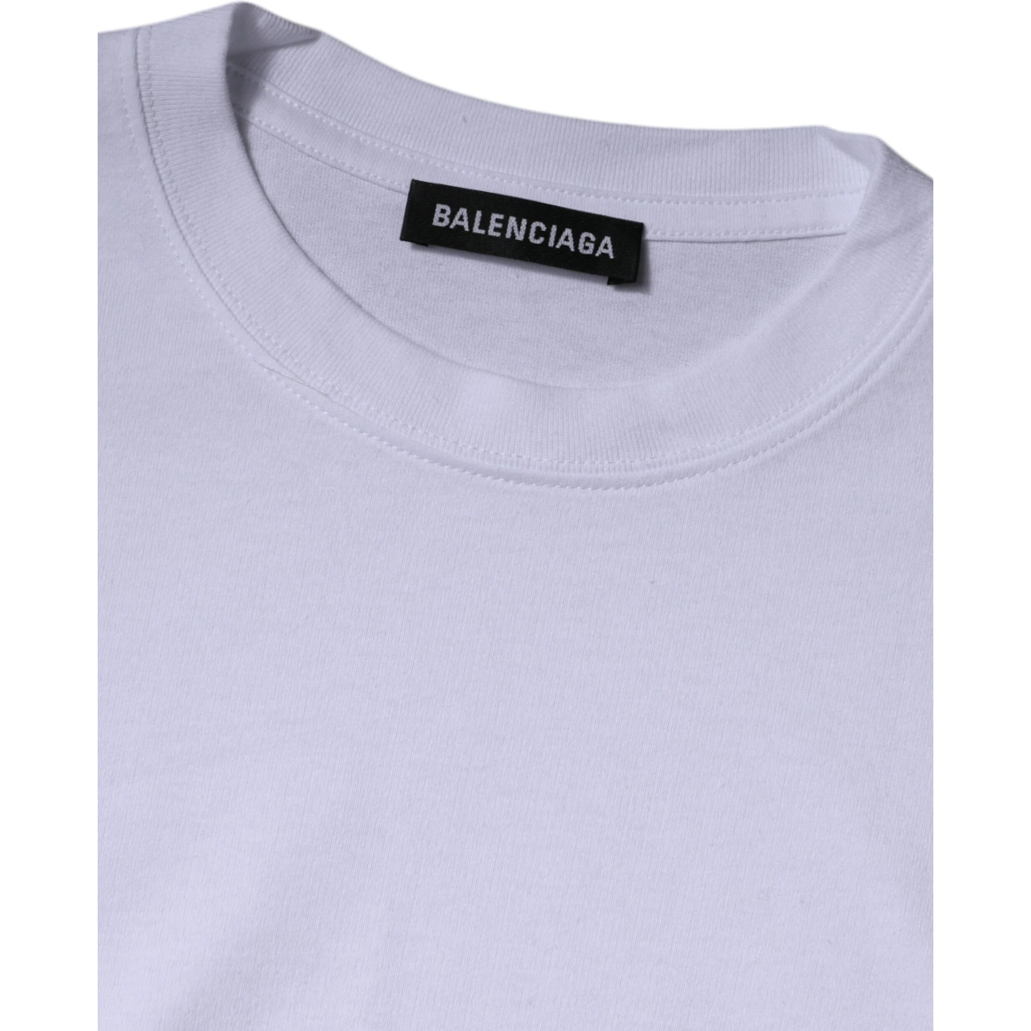 White Logo Cotton Jersey Crew Neck Short Sleeves T-shirt