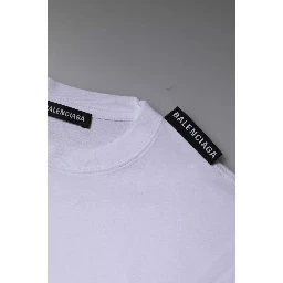 White Logo Cotton Jersey Crew Neck Short Sleeves T-shirt