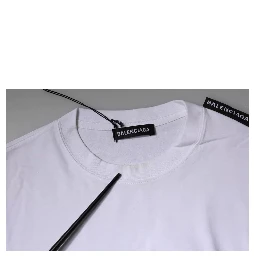 White Logo Cotton Jersey Crew Neck Short Sleeves T-shirt