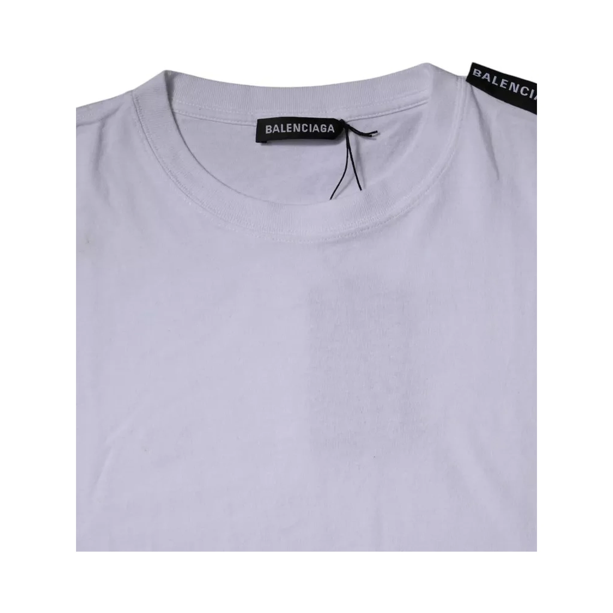 White Logo Cotton Jersey Crew Neck Short Sleeves T-shirt