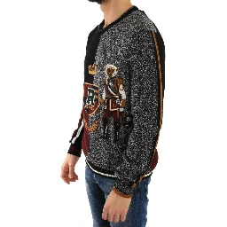 Multicolor KING Knight Monkey Knitted Cashmere Wool Sweater