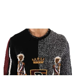 Multicolor KING Knight Monkey Knitted Cashmere Wool Sweater