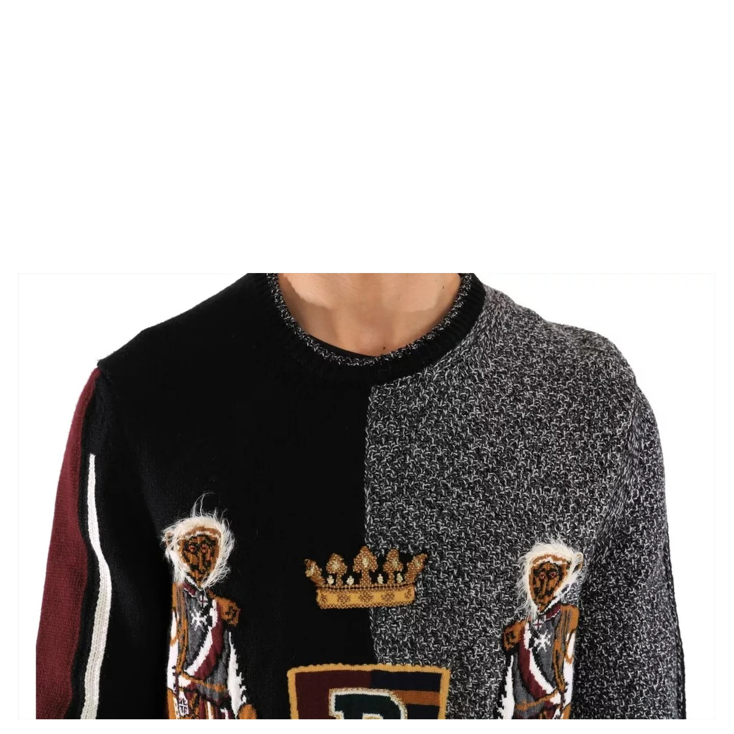 Multicolor KING Knight Monkey Knitted Cashmere Wool Sweater